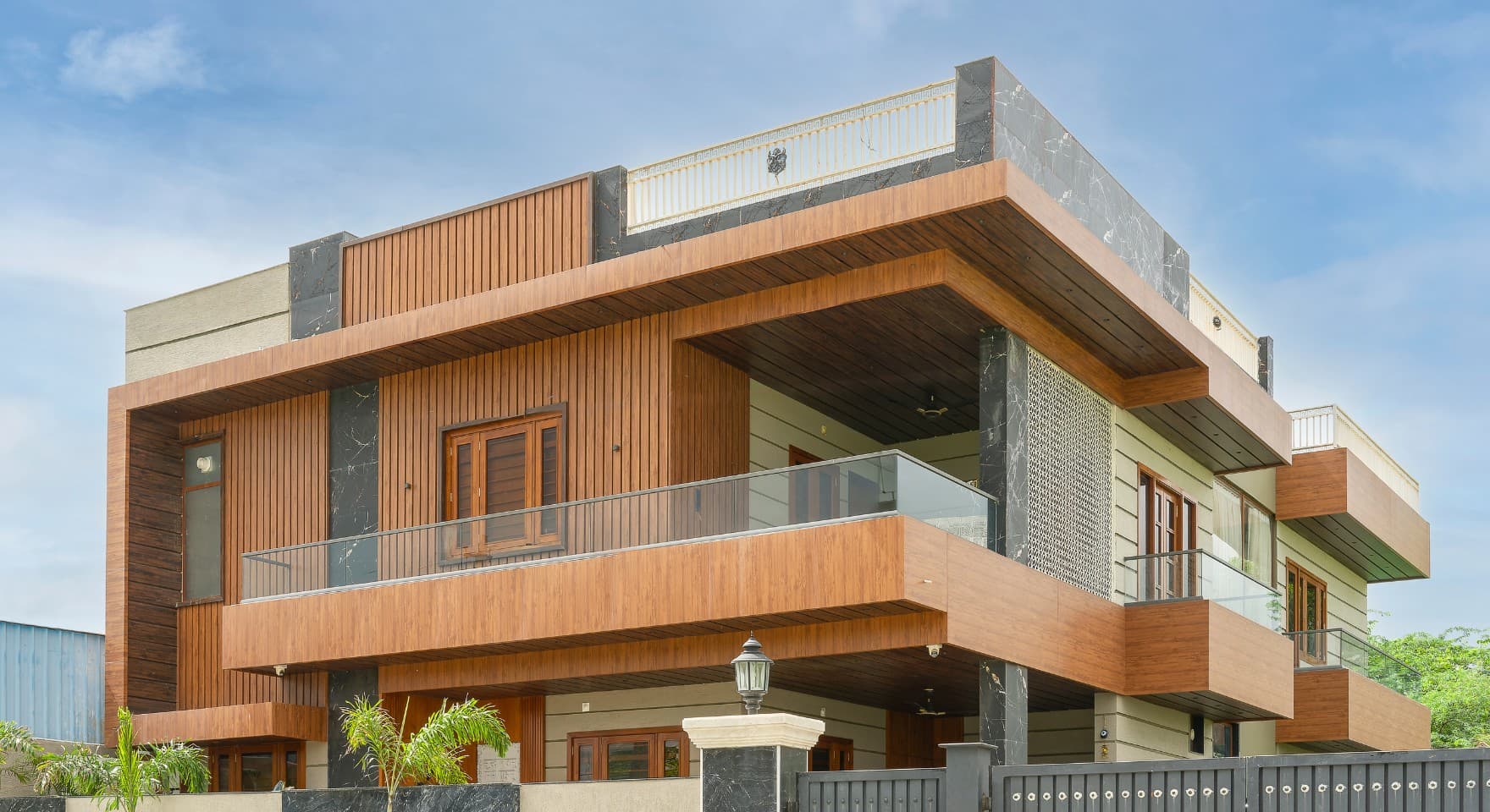 Home front elevation design using ACP sheets