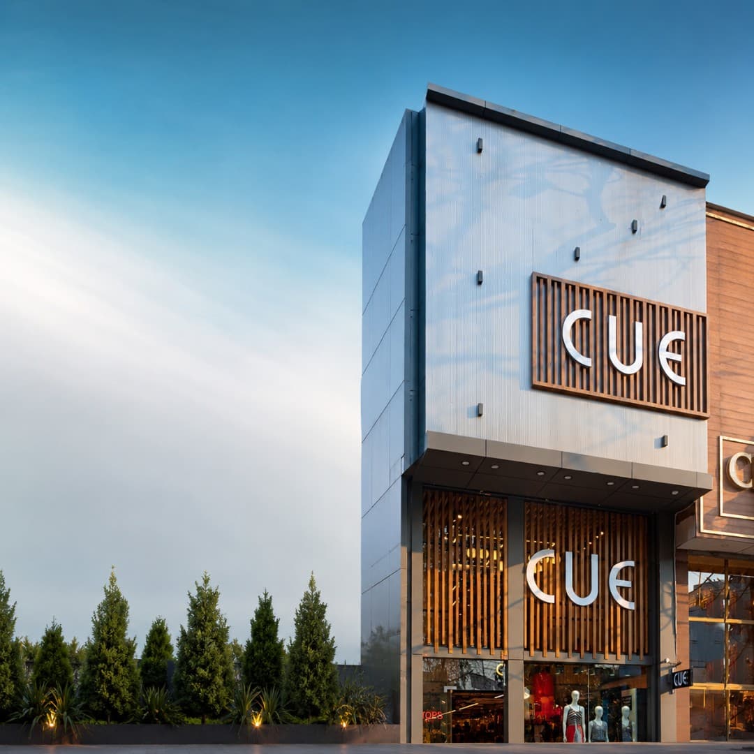 ACP sheet shop front elevation using louvers